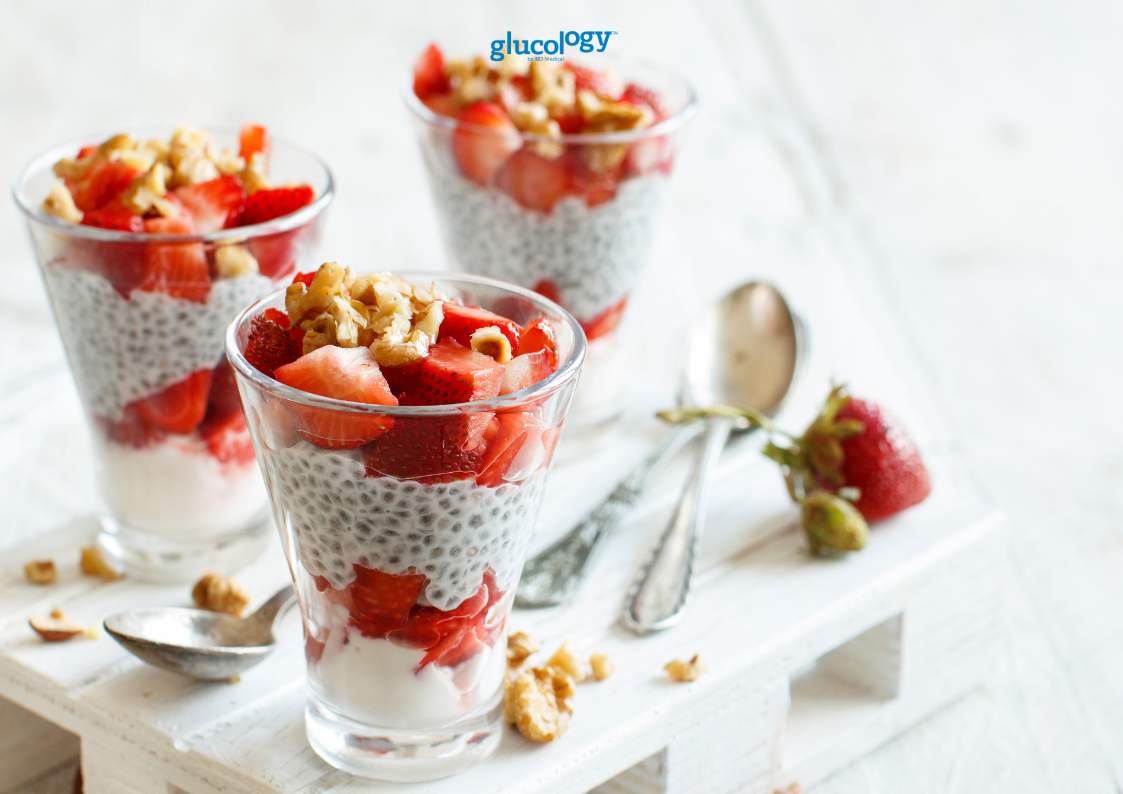 Berry and Almond Chia Pudding Parfait | Diabetes Low Carbs Diet – Glucology Store