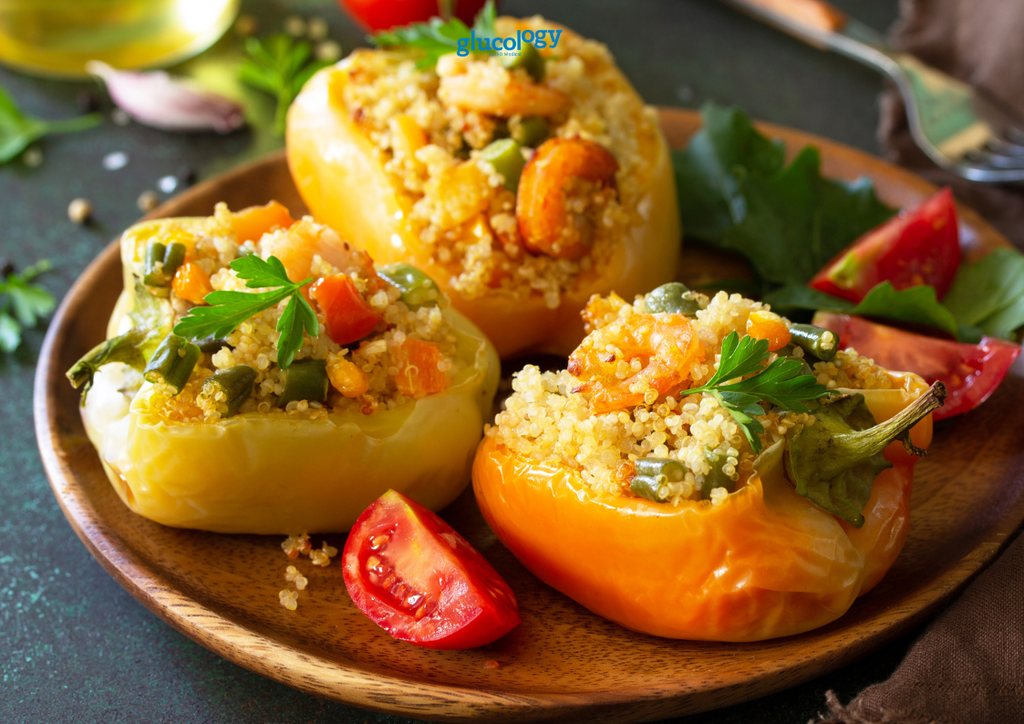 Quinoa-Stuffed Bell Peppers | Diabetes Recipes | Low Carbs | Glucology 