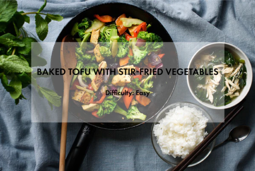 Baked Tofu with Stir-Fried Vegetables