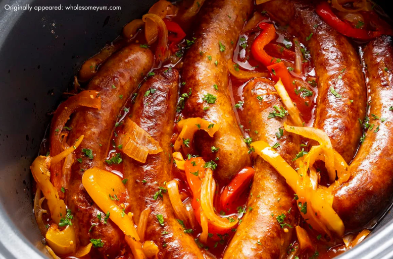 Slow Cooker Sausage and Bell Peppers