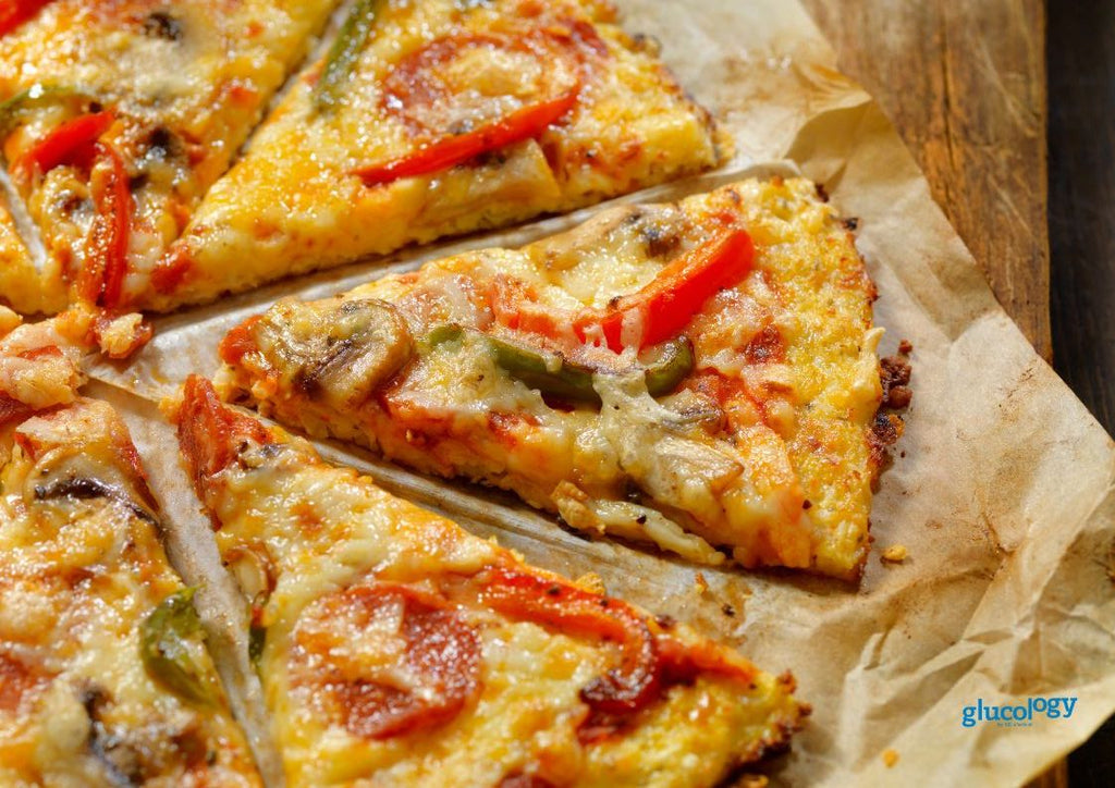 Cauliflower Pizza Crust Margherita | Glucology Diabetes Low Carb Recipes 