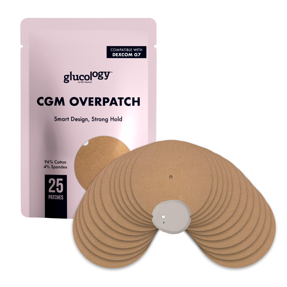 Dexcom G7, ONE+, Stelo CGM Sensor Shield | Non-Stick Centre | 25 Pack CGM Overpatch
